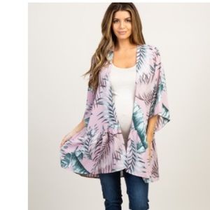 Mauve Palm Leaf Tiered Kimono